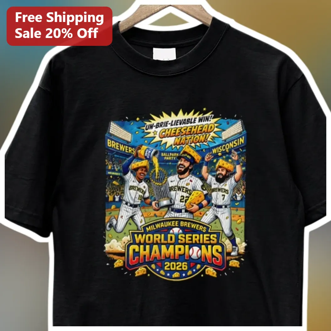 Milwaukee Brewers World Series Champions 2026 Tee Cheesehead Nation Graphic Shirt available at our Miami, Florida warehouse