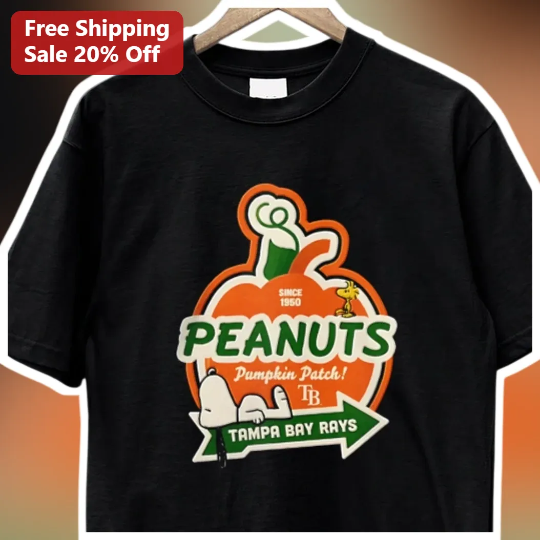 PEANUTS Pumpkin Patch! Since 1950 Tampa Bay Rays Tee Snoopy Woodstock Fall Baseball Shirt available at our Miami, Florida warehouse