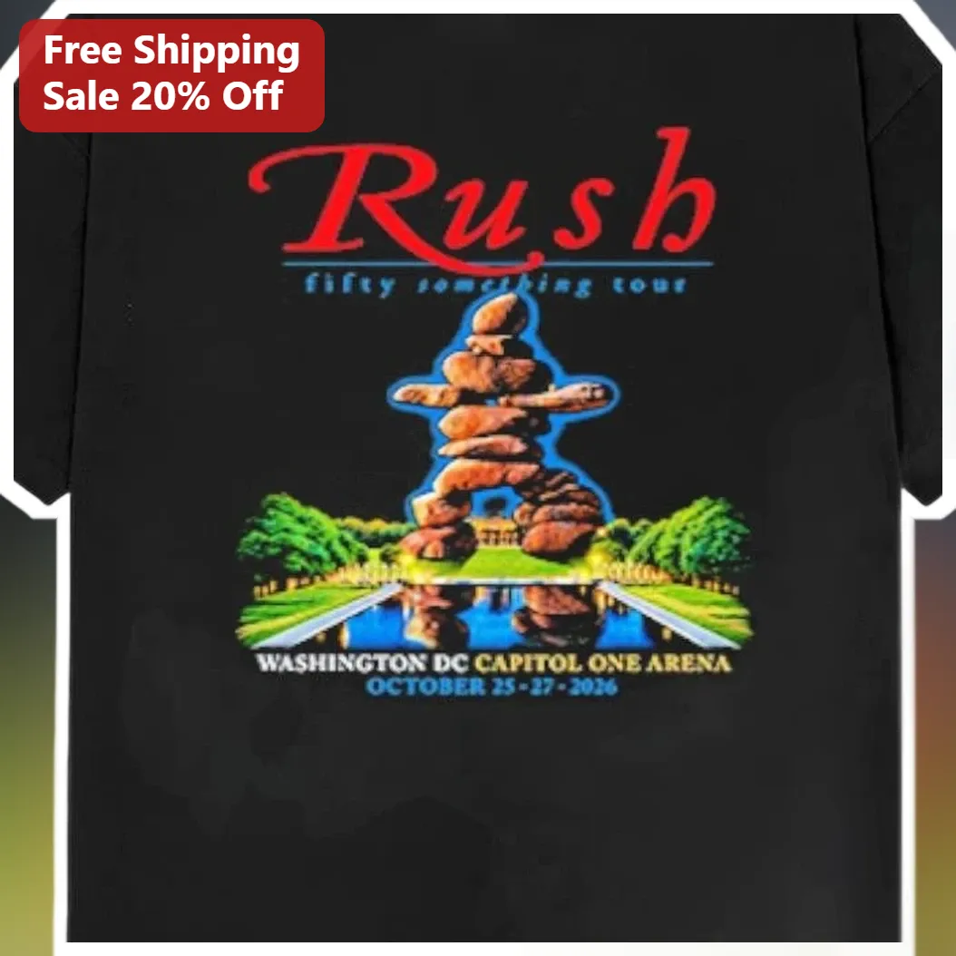Rush Fifty Something Tour Tee Classic Rock Band Merch Vintage Concert Shirt available at our Miami, Florida warehouse