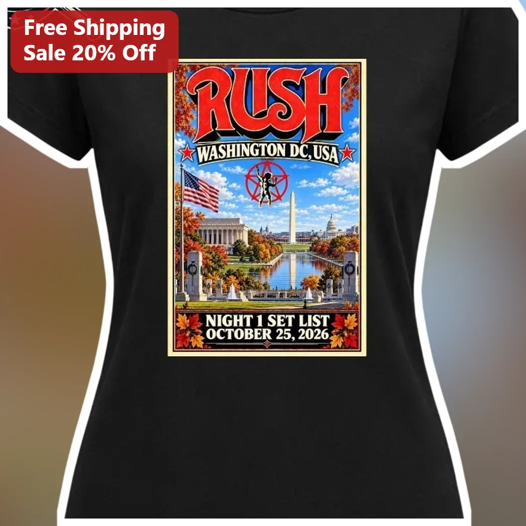 Rush Washington DC Night 1 Setlist Oct 25 2026 Tee available at our Miami, Florida warehouse