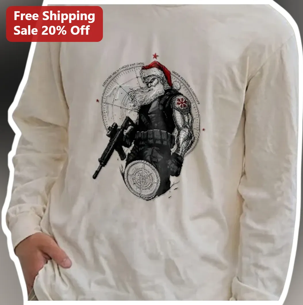 Tactical Military Santa Long Sleeve Tee Funny Christmas Gift — Miami, Florida Tactical Military Santa Long Sleeve Tee Funny Christmas Gift for Men available at our Miami, Florida warehouse