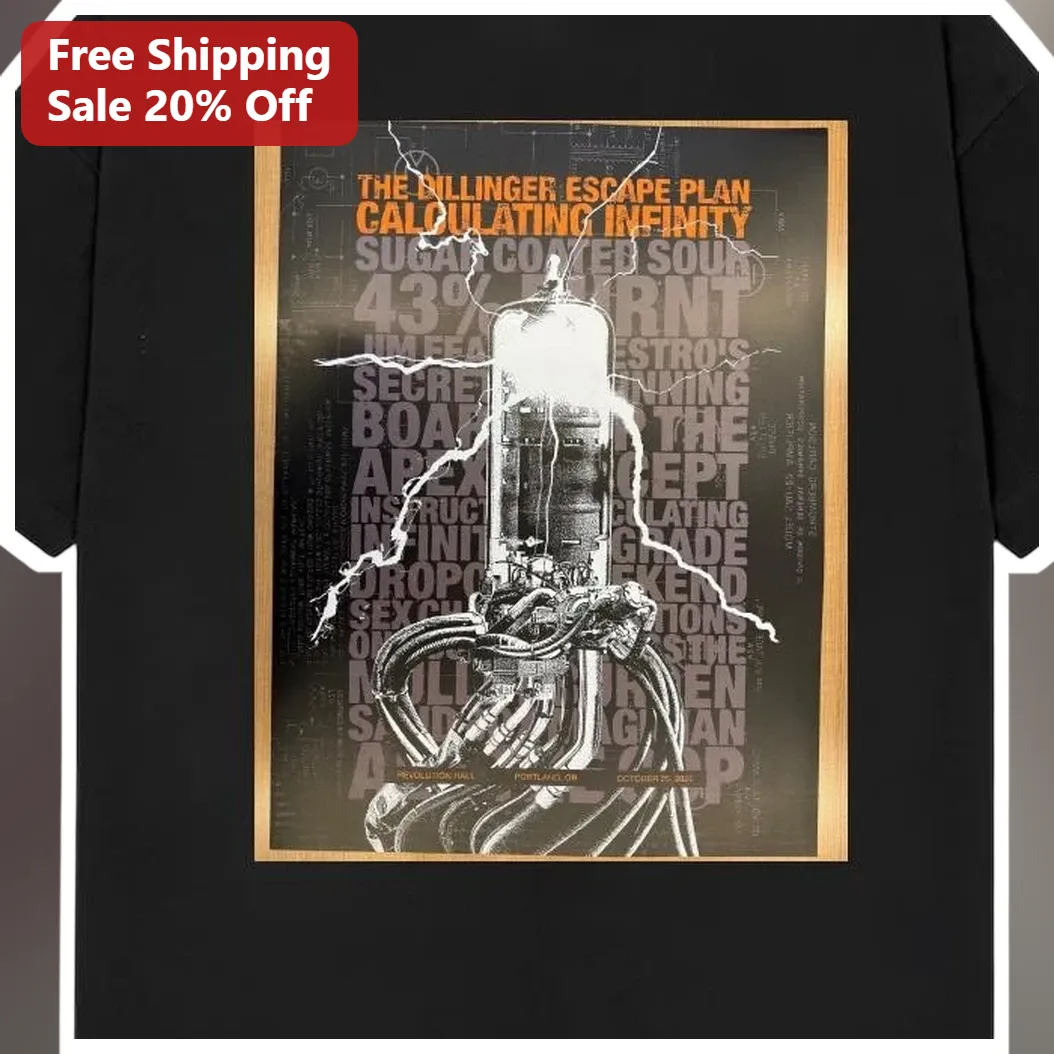 The Dillinger Escape Plan Calculating Infinity Tee Mathcore Band Shirt Vintage Album Art Graphic available at our Miami, Florida warehouse