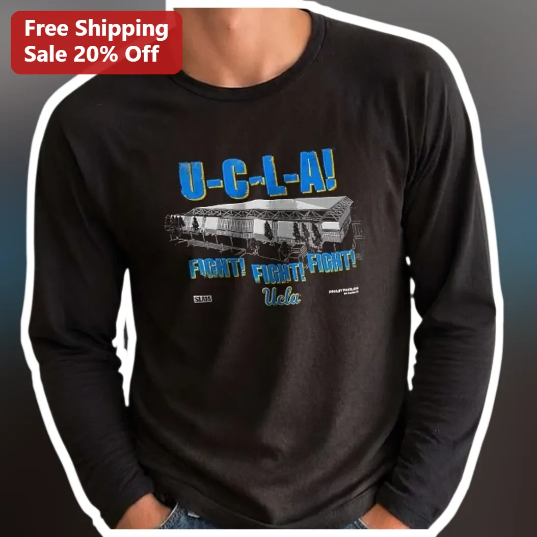 UCLA U-C-L-A Fight Fight Fight Long Sleeve Tee Retro Bruins Spirit Wear available at our Miami, Florida warehouse