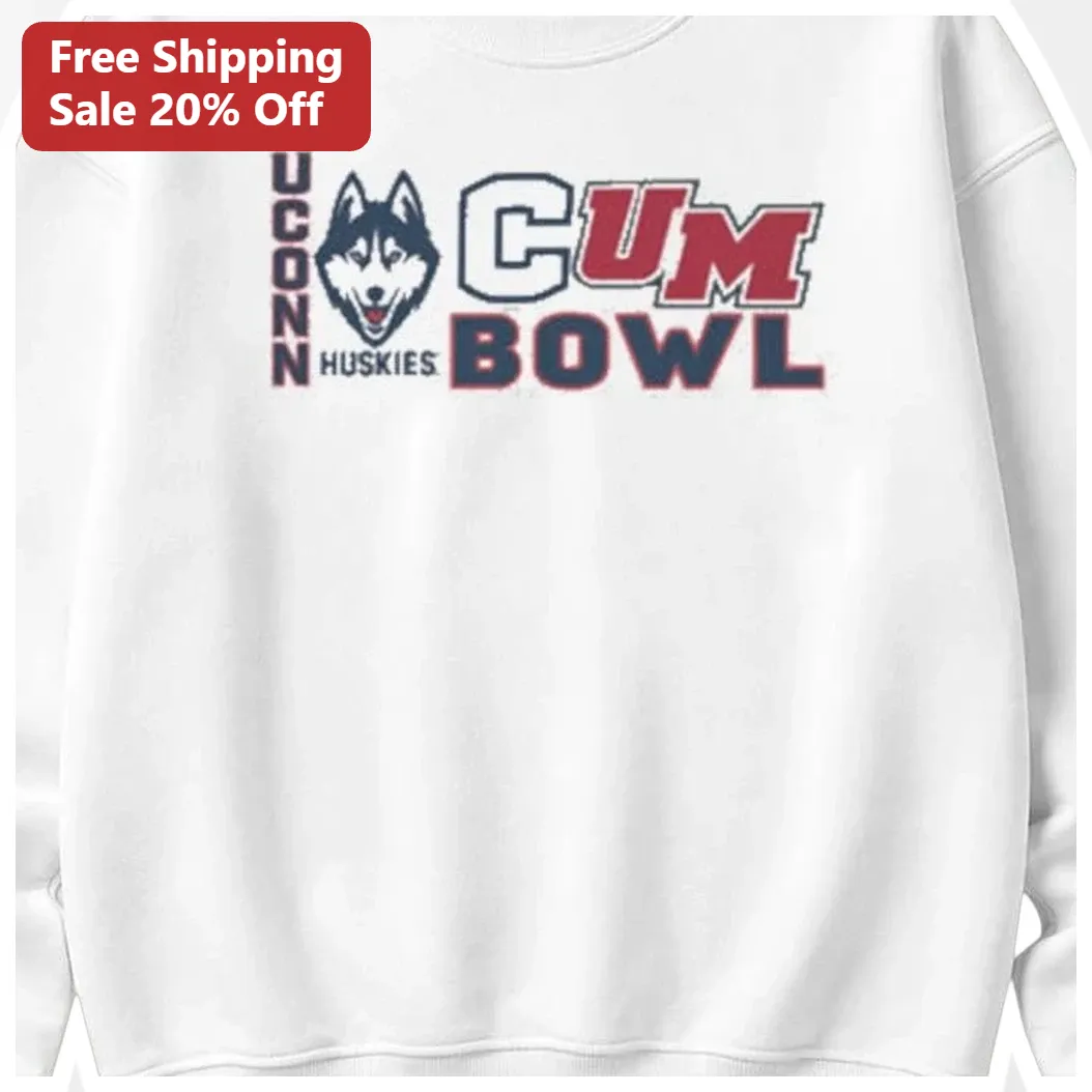 UCONN Huskies Cum Bowl Funny Crewneck Sweatshirt College Sports Fan Gift available at our Miami, Florida warehouse
